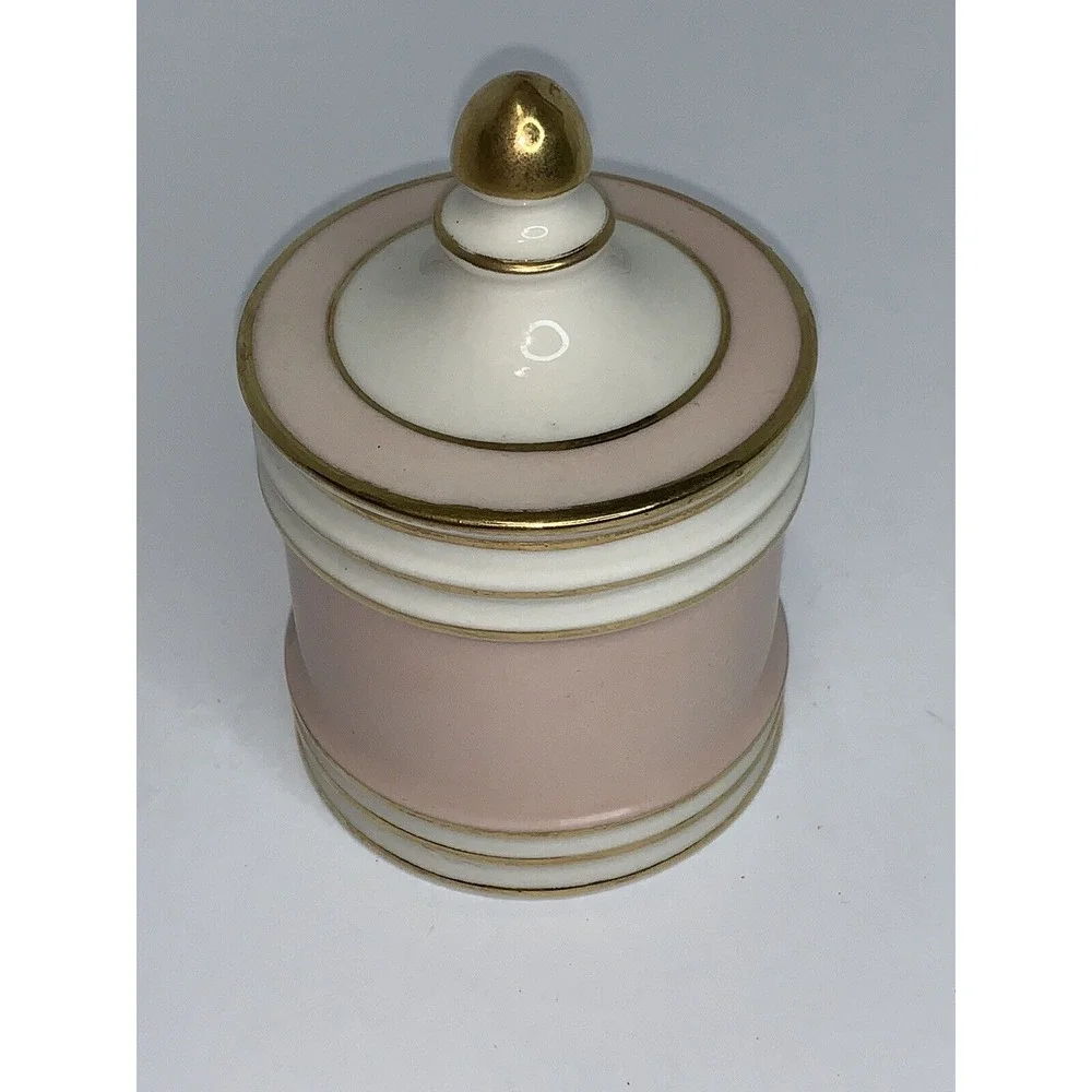 Vtg Fransiscan Canister Pottery Kaolena Vanity / Tea Pink Covered Jar 4.5